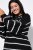 Ulla Popken Oversized Striped Balloon Sleeve Sweater Black - Felpe & felpe con cappuccio - Felpe, Hoodie e Maglieria Calda