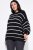 Ulla Popken Oversized Striped Balloon Sleeve Sweater Black - Felpe & felpe con cappuccio - Felpe, Hoodie e Maglieria Calda