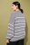 Ulla Popken Oversized Striped Balloon Sleeve Sweater Grey Melange - Felpe & felpe con cappuccio - 