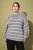 Ulla Popken Oversized Striped Balloon Sleeve Sweater Grey Melange - Felpe & felpe con cappuccio - 