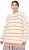 Ulla Popken Oversized Striped Balloon Sleeve Sweater Off-White - Felpe & felpe con cappuccio - 