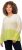 Ulla Popken Block Stripe Long Sleeve V-Neck Sweater Lime Green - Felpe & felpe con cappuccio - 