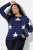 Ulla Popken Glitter Stars Soft Knit Sweater Blue - Felpe & felpe con cappuccio - Felpe, Hoodie e Maglieria Calda