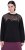 Ulla Popken Tulle Panel Sweatshirt Black - Felpe & felpe con cappuccio - 