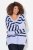 Ulla Popken Split Stripe Long Sleeve V-Neck Sweater Blue Grey - Felpe & felpe con cappuccio - Felpe, Hoodie e Maglieria Calda