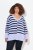 Ulla Popken Split Stripe Long Sleeve V-Neck Sweater Blue Grey - Felpe & felpe con cappuccio - Felpe, Hoodie e Maglieria Calda