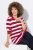 Ulla Popken Striped Polo Collar Long Sleeve Sweater Ruby Red - Felpe & felpe con cappuccio - Felpe, Hoodie e Maglieria Calda