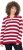Ulla Popken Striped Polo Collar Long Sleeve Sweater Ruby Red - Felpe & felpe con cappuccio - 