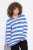 Ulla Popken Striped Polo Collar Long Sleeve Sweater Aegean Blue - Felpe & felpe con cappuccio - Felpe, Hoodie e Maglieria Calda