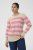 Kaffe Curve Niela Maglione a righe Grigio piuma/Rosa mélange - Pullover e cardigan - 