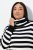 Ulla Popken Striped Stand-Up Collar Sweater Black - Felpe & felpe con cappuccio - Felpe, Hoodie e Maglieria Calda
