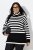 Ulla Popken Striped Stand-Up Collar Sweater Black - Felpe & felpe con cappuccio - Felpe, Hoodie e Maglieria Calda