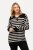 Ulla Popken Striped Troyer Collar Sweater Black - Felpe & felpe con cappuccio - Felpe, Hoodie e Maglieria Calda