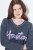 Ulla Popken Houston Textured Lettering Sweatshirt Navy - Felpe & felpe con cappuccio - Felpe, Hoodie e Maglieria Calda