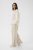 Kaffe Curve Sirana Pants Beige Melange/Black Stripe - Pantaloni in tessuto - 