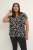 Kaffe Curve Sonna Stanley Top Nero/Antique Stampa zebrata - T-shirt - 