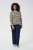 Kaffe Curve Lizzy Maglione a righe Beige/Nero a righe - T-shirt stampate da donna - 