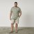 North Latitude 61124 T-Shirt A Righe Verde Oliva - Magliette - Magliette Uomo Taglie Forti