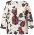 Ulla Popken Rose Print Faux Wrap Top Off-White - T-shirt - 