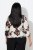 Ulla Popken Rose Print Faux Wrap Top Off-White - T-shirt - 