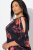 Ulla Popken Botanical Print Cold Shoulder Top Black - T-shirt - 