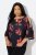 Ulla Popken Botanical Print Cold Shoulder Top Black - T-shirt - 