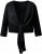 Ulla Popken Versatile Surplice Wrap Tie Hem Bolero Top Black - T-shirt - 