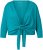 Ulla Popken Versatile Surplice Wrap Tie Hem Bolero Top Teal - T-shirt - 