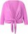 Ulla Popken Versatile Surplice Wrap Tie Hem Bolero Top Cool Pink - T-shirt - 