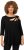 Ulla Popken Asymmetric Petal Cutouts A-line Fit Stretch Knit Top Black - T-shirt - 