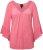 Ulla Popken Trumpet Sleeve Cold Dyed Tee Dark Pink - T-shirt stampate da donna - 