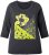 Ulla Popken Graphic Patch Print 3/4 Sleeve T-Shirt Black - T-shirt - 