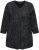 Ulla Popken Animal Print 3/4 Sleeve V-Neck Tee Black - T-shirt - 