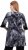 Ulla Popken Velvet Peacock Feather 3/4 Sleeve Tunic Blouse Black - T-shirt - 