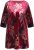 Ulla Popken Velvet Peacock Feather 3/4 Sleeve Tunic Blouse Wine Red - T-shirt - 