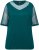 Ulla Popken Sequined Mesh Sleeve Blouse Dark Green - T-shirt - 