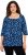 Ulla Popken Scribble Print Square Neck 3/4 Sleeve Tee Navy - T-shirt stampate da donna - 