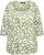 Ulla Popken Scribble Print Square Neck 3/4 Sleeve Tee Sage Green - T-shirt stampate da donna - 