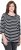 Ulla Popken Striped 3/4 Sleeve A-Line Tee Black - T-shirt - 