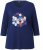 Ulla Popken Casual Mood Floral V-Neck Tee Navy - T-shirt - 