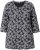 Ulla Popken Graphic Flower A-Line 3/4 Sleeve Tee Black - T-shirt - 