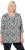 Ulla Popken Graphic Flower A-Line 3/4 Sleeve Tee Soft Light Blue - T-shirt - 