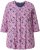 Ulla Popken Graphic Flower A-Line 3/4 Sleeve Tee Pink - T-shirt - 