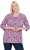 Ulla Popken Graphic Flower A-Line 3/4 Sleeve Tee Pink - T-shirt - 