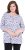 Ulla Popken Graphic Flower A-Line 3/4 Sleeve Tee Lavender - T-shirt - 