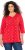 Ulla Popken Minimal Floral Print 3/4 Sleeve Tee Neon Red - T-shirt stampate da donna - 