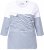 Ulla Popken Paper Boat Print 3/4 Sleeve Tee Snow White - T-shirt stampate da donna - 