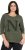 Ulla Popken Textured Lettering 3/4 Sleeve Tee Olive - T-shirt stampate da donna - 