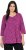 Ulla Popken Pleated Floral Print 3/4 Sleeve Tee Raspberry - T-shirt stampate da donna - 
