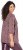 Ulla Popken Mixed Pattern Stripe 3/4 Sleeve Tee Dark Cherry Red - T-shirt - 